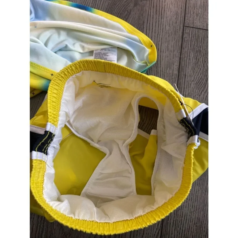 Nike Yellow & Blue Girls' Athletic Top + Shorts Set